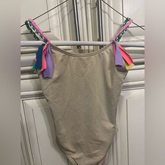 Beach Lingo L123532 Tied Up Braid Fringe One-Piece Swimsuit Girl's Size 6-7 - Picture 2 of 11